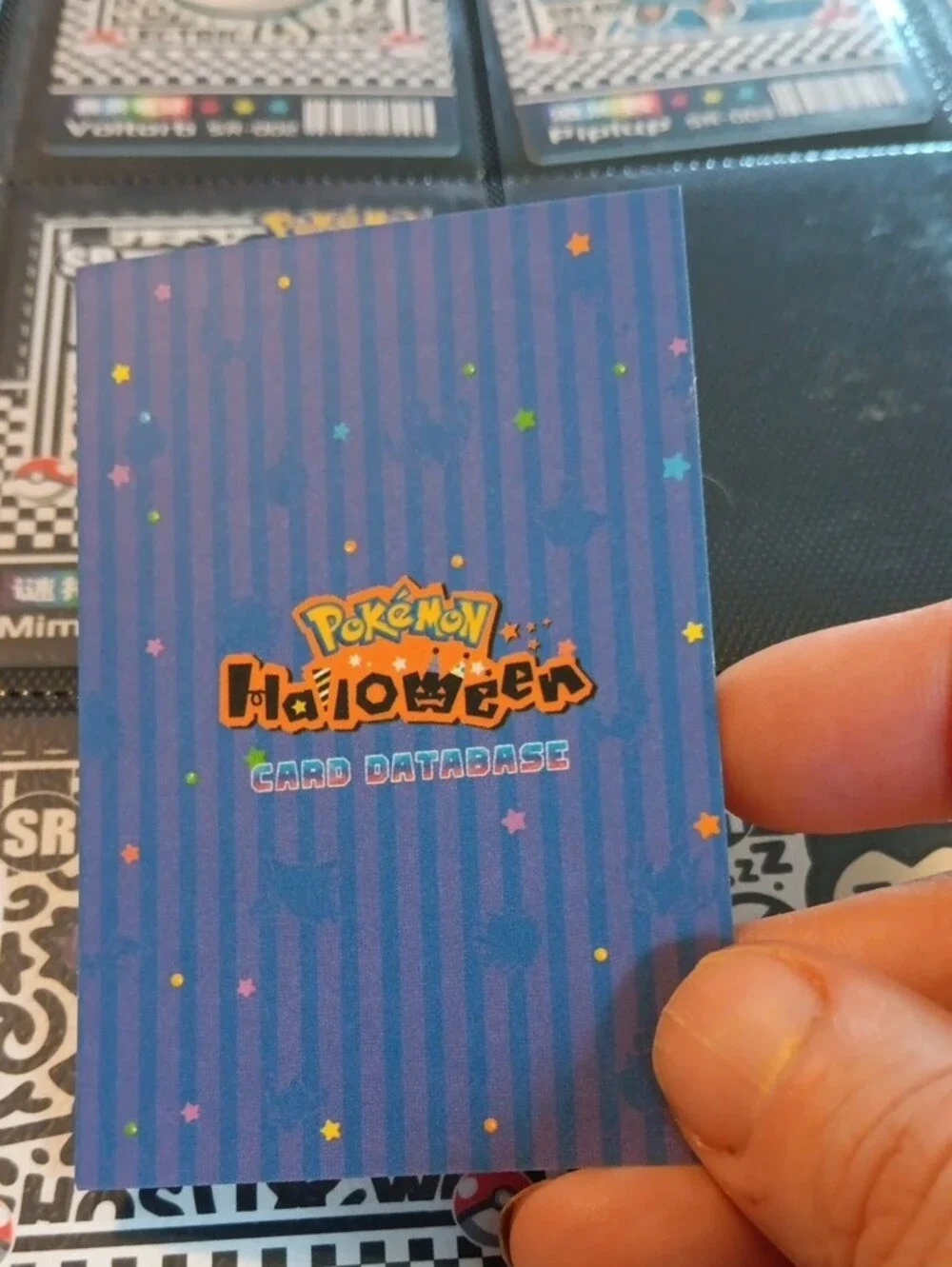 Pokemon Pikachu in Purple and Yellow Halloween Card